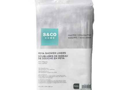 S&Co Home - Peva shower Liners | 178 x 183 cm