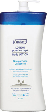 Option+ Lotion pour le corps non parfumée | 600 ml