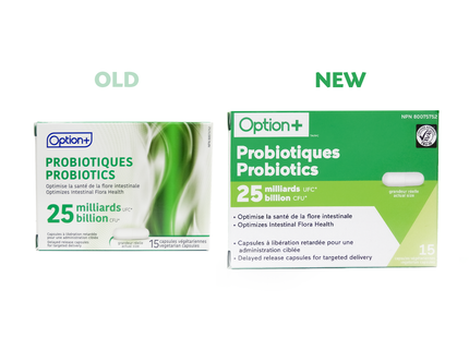 Option+ 25 milliards de probiotiques | 15 Gélules