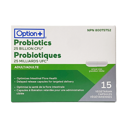 Option+ 25 milliards de probiotiques | 15 Gélules