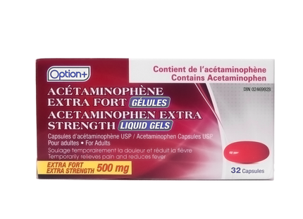 Option+ Acetaminophen Extra Strength Liquid Gels 500 mg | 32 Capsules