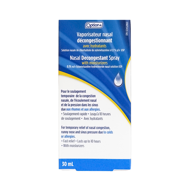 Option+ Spray décongestionnant nasal avec hydratants | 30 ml