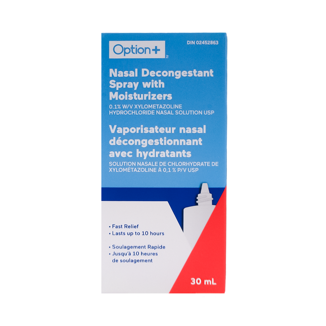 Option+ Spray décongestionnant nasal avec hydratants | 30 ml