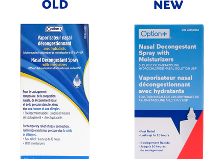 Option+ Spray décongestionnant nasal avec hydratants | 30 ml