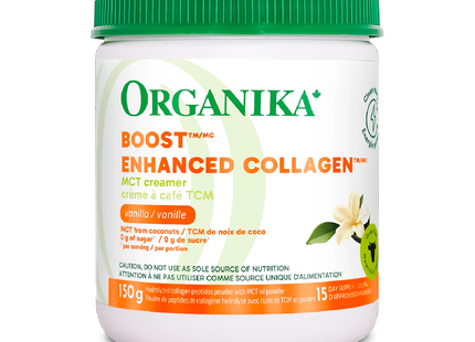 Organika - MCT Creamer Boost Enhanced Collagen, Vanilla | 150 g