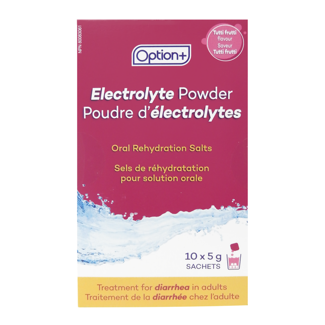 Option+ - Electrolyte Powder Oral Rehydration Salts - Tutti Frutti | 10 x 5 g Sachets