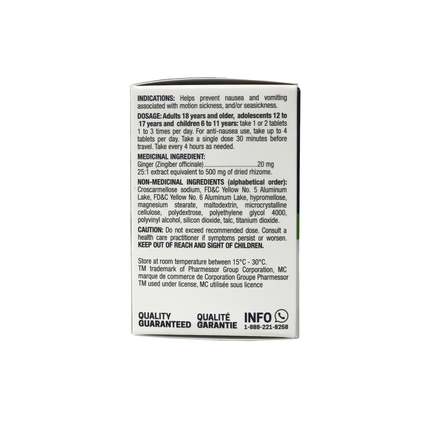 Option+ Ginger Anti Nauseant Tablets | 30 Tablets