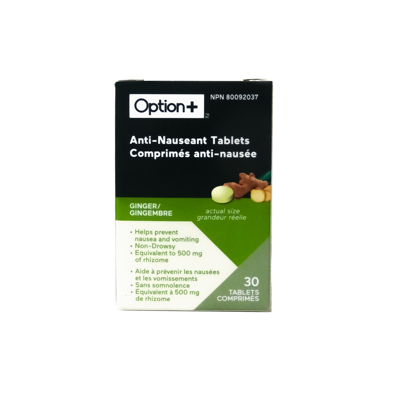 Option+ Ginger Anti Nauseant Tablets | 30 Tablets – White Cross E-Store