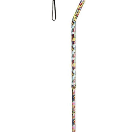 Option+ Telescopic Aluminium Cane with Offset Handle | Butterfly Print