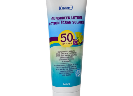 Option+ Sunscreen Lotion SPF 50 Non Greasy | 240 mL