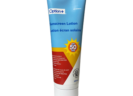 Option+ Lotion écran solaire SPF 50 non grasse | 240 ml