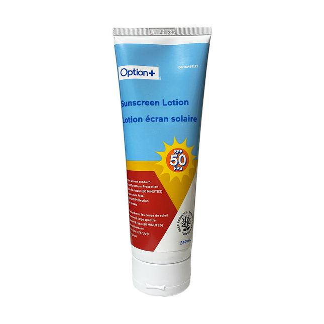 Option+ Lotion écran solaire SPF 50 non grasse | 240 ml