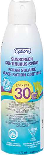 Option + - Sunscreen Continuous Spray - Non Greasy - SPF 30 | 177 mL