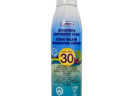 Option+ Écran solaire SPF 30 Spray continu non gras | 177 ml