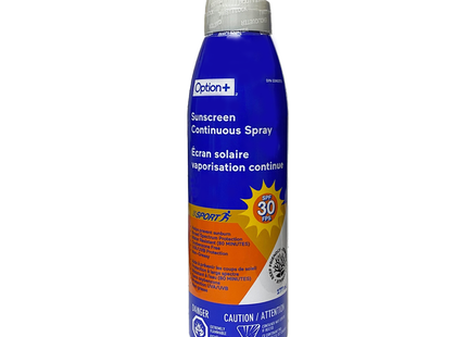 Option+ Sport Crème Solaire Spray Continu, FPS 30 | 177 mL
