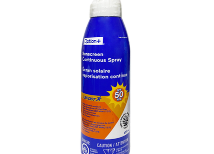 Écran solaire Option+ Sport SPF 50, pulvérisation continue non grasse | 177 ml