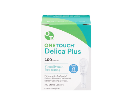 OneTouch - Delica Plus Lancets - 33 Gauge | 100 Sterile Lancets