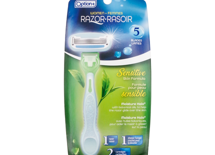Rasoir Femme Option+ - Peau Sensible - 1 Rasoir et 2 Cartouches