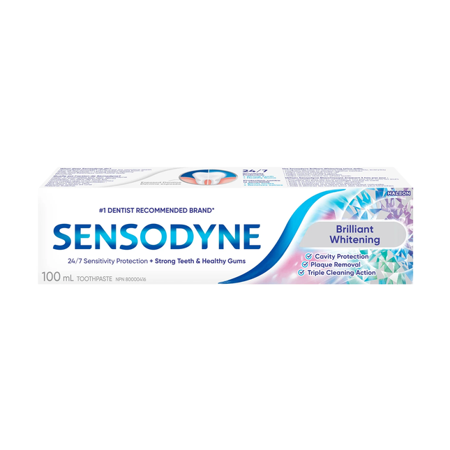 Sensodyne - Brilliant Whitening Toothpaste with 24/7 Sensitivity Protection | 100 mL