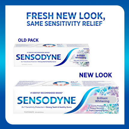 Sensodyne - Brilliant Whitening Toothpaste with 24/7 Sensitivity Protection | 100 mL