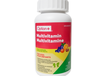 Option+ Kids Multivitamins - Fruit Flavour | 80 Chewable Tablets