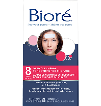 Bandes de pores nettoyantes en profondeur pour le visage Bioré | 8 bandes nasales