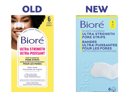 Bioré - Bandelettes purifiantes Ultra-Puissantes Nettoyantes en Profondeur pour les Pores | 6 Bandelettes
