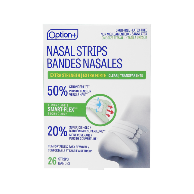 Option+ Bandelettes nasales extra-fortes | 26 bandes