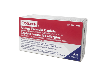 Option+ - Allergy Formula Caplets 25 MG | 60 Caplets