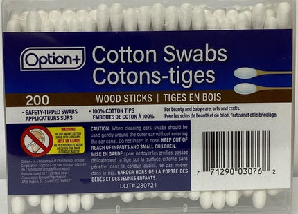 Option+ - Cotton Swabs | 200 Swabs