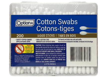 Option+ Cotton Swabs | 200 Swabs
