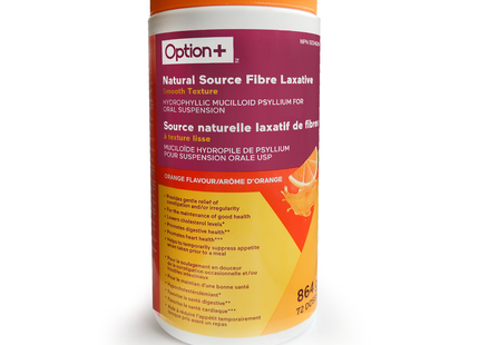 Laxatif fibreux à texture lisse Option+ - Formule sucre saveur orange | 864 g