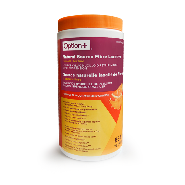 Option+ Natural Source Fibre Laxative Smooth Texture, Orange Flavour | 864 g