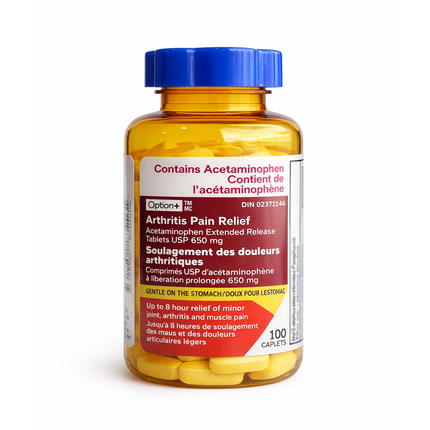 Option+ Arthrite 650 mg à libération prolongée | 100 comprimés