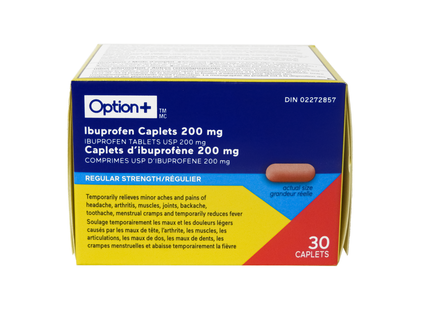 Option+ Regular Strength Ibuprofen 200 MG | 30 Caplets