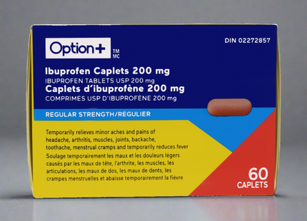 Option + - Ibuprofen Caplets USP 200 mg | 60 Caplets