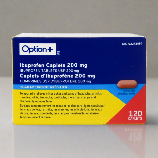 Option + - Ibuprofen Caplets USP 200 mg | 120 Caplets