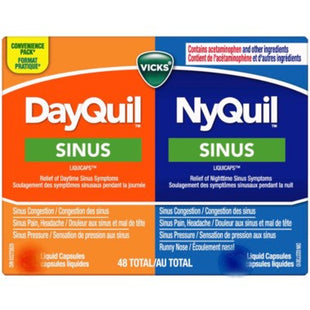 Vicks Sinus Convenience Pack | 16 Dayquil Liquid Capsules + 8 Nyquil Liquid Capsules