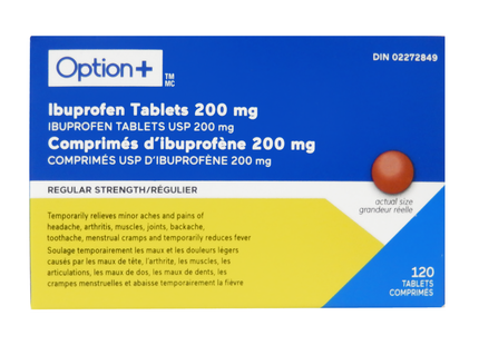 Option+ Ibuprofen 200 mg Regular Strength | 120 Tablets