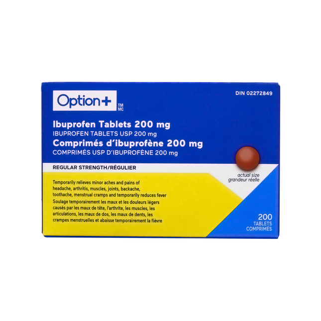 Option+ - Ibuprofen Tablets 200 MG | 200 Tablets