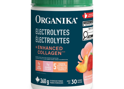 Organika - Electrolytes Collagen, Strawberry Peach | 360 g