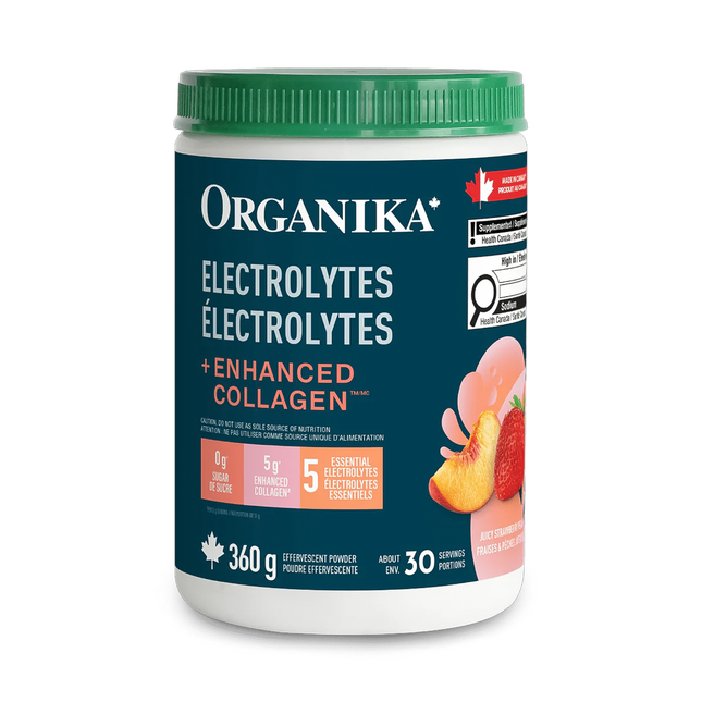 Organika - Electrolytes Collagen, Strawberry Peach | 360 g