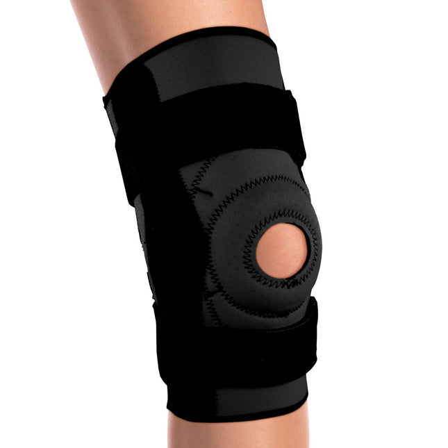 OTC - Genouillère articulée en néoprène noire/coussin stabilisateur