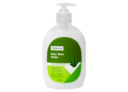 Savon pour les mains Option+ avec pompe à l'aloe vera | 340 ml