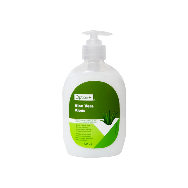 Savon pour les mains Option+ avec pompe à l'aloe vera | 340 ml