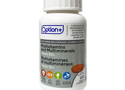 Option+ Multivitamines et Multiminéraux Senior 50+ | 100 comprimés