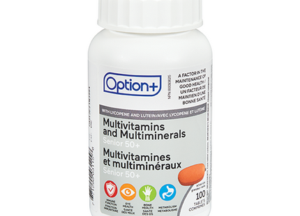 Option+ - Multivitamins and Multiminerals - Senior 50+ |  100 Tablets
