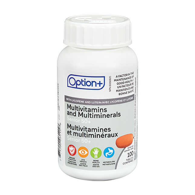 Option+ Multivitamines et Multiminéraux - Sénior 50+ | 100 comprimés