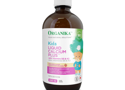 Organika - Kids Liquid Calcium, Mixed Berry Flavour | 450 mL