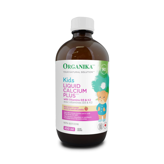Organika - Kids Liquid Calcium, Mixed Berry Flavour | 450 mL